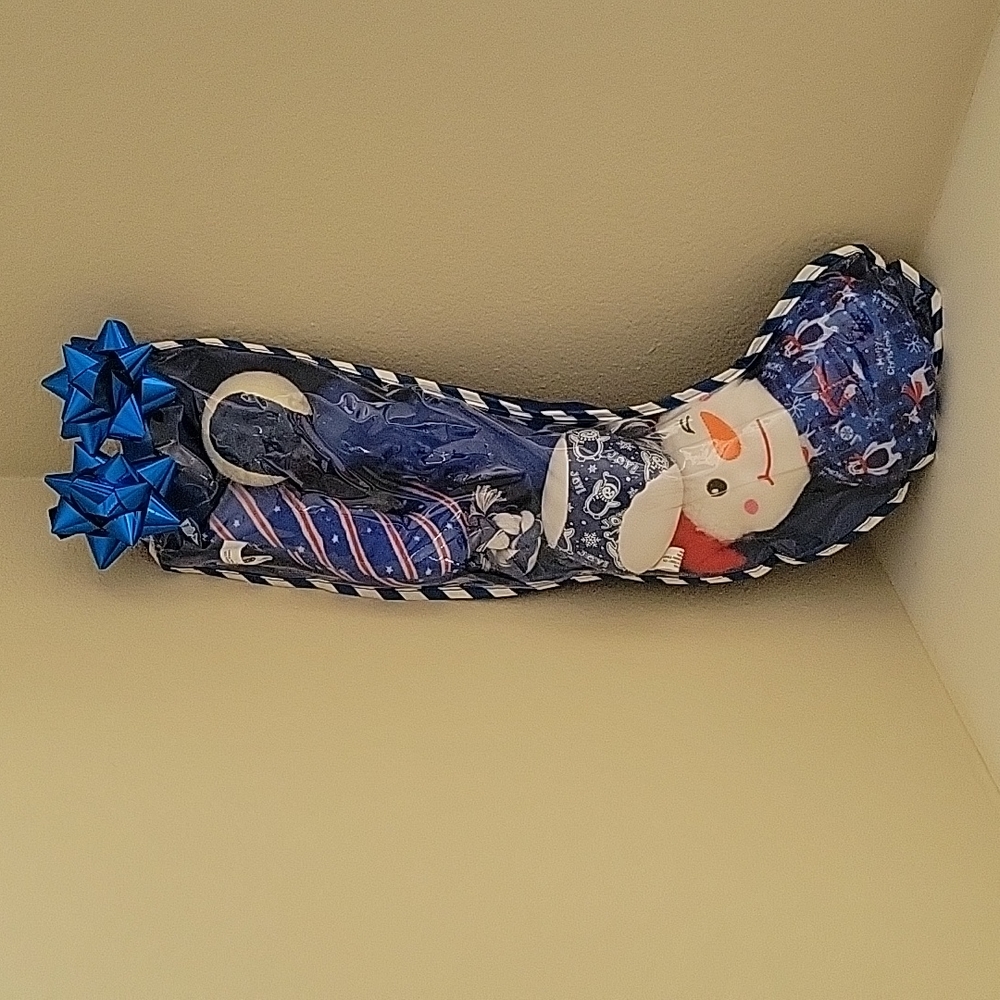 DOG'S CHRISTMAS/HOLIDAY STOCKING STUFFED WITH  SIX TOYS! 🐕